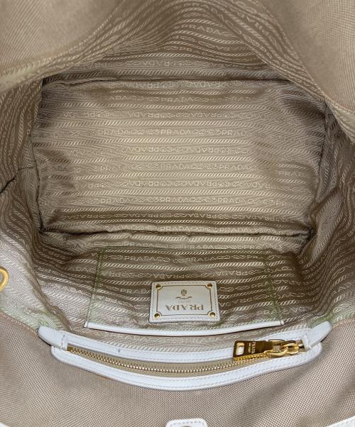 PRADA（プラダ）PRADA (プラダ) ロゴジャガード トートバッグ ベージュの古着・服飾アイテム