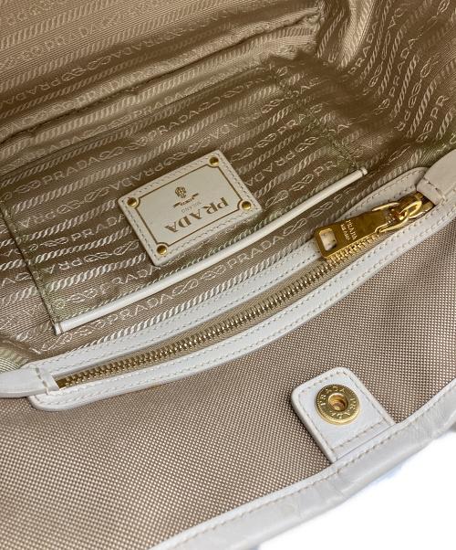 PRADA（プラダ）PRADA (プラダ) ロゴジャガード トートバッグ ベージュの古着・服飾アイテム