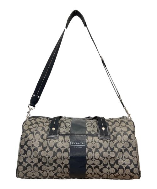 COACH（コーチ）COACH (コーチ) F77278　シグネチャー　ボストンバッグ ブラック×グレーの古着・服飾アイテム