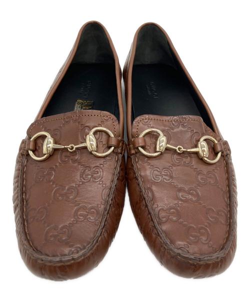 GUCCI（グッチ）GUCCI (グッチ) ビットローファー ブラウン サイズ:38 1/2の古着・服飾アイテム
