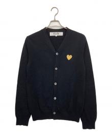 PLAY COMME des GARCONS（プレイコムデギャルソン）の古着「ハートワッペンカーディガン　AZ-N050」｜ブラック