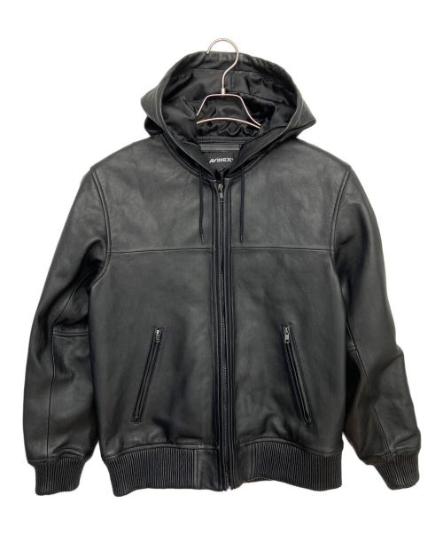 AVIREX（アヴィレックス）AVIREX (アヴィレックス) ラムレザージャケット ブラック サイズ:Mの古着・服飾アイテム