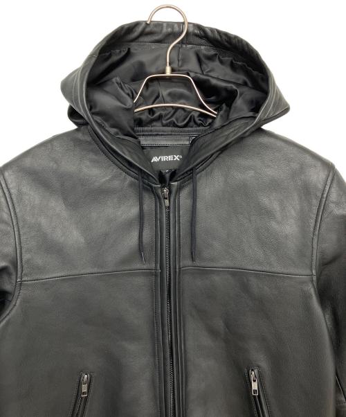 AVIREX（アヴィレックス）AVIREX (アヴィレックス) ラムレザージャケット ブラック サイズ:Mの古着・服飾アイテム