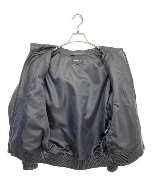AVIREX（アヴィレックス）AVIREX (アヴィレックス) ラムレザージャケット ブラック サイズ:Mの古着・服飾アイテム