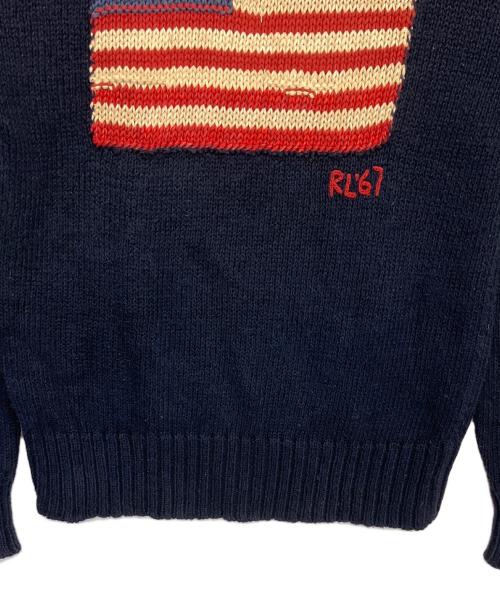POLO RALPH LAUREN（ポロ・ラルフローレン）POLO RALPH LAUREN (ポロ・ラルフローレン) 星条旗ニット ネイビー サイズ:Sの古着・服飾アイテム