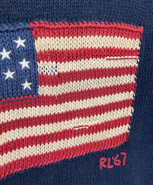 POLO RALPH LAUREN（ポロ・ラルフローレン）POLO RALPH LAUREN (ポロ・ラルフローレン) 星条旗ニット ネイビー サイズ:Sの古着・服飾アイテム