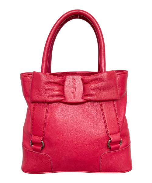 Salvatore Ferragamo（サルヴァトーレ フェラガモ）Salvatore Ferragamo (サルヴァトーレ フェラガモ) ヴェラリボンハンドバッグ ショッキングピンクの古着・服飾アイテム