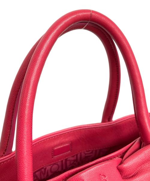 Salvatore Ferragamo（サルヴァトーレ フェラガモ）Salvatore Ferragamo (サルヴァトーレ フェラガモ) ヴェラリボンハンドバッグ ショッキングピンクの古着・服飾アイテム