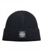 STONE ISLANDストーンアイランド）の古着「ロゴニットビーニー」｜ブラック