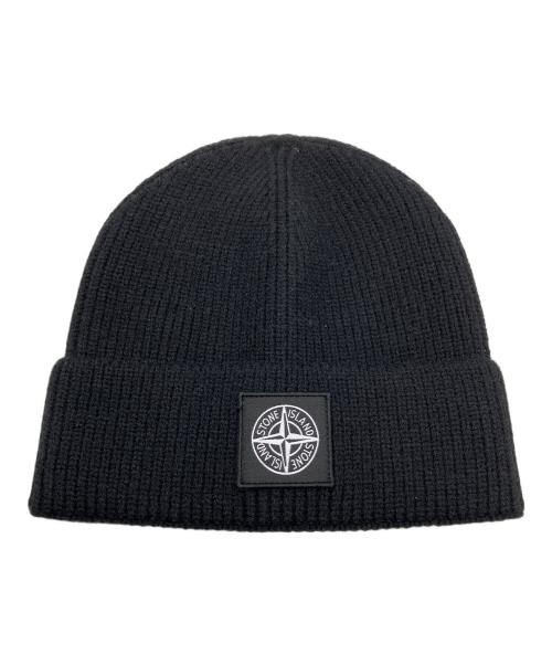 STONE ISLAND（ストーンアイランド）STONE ISLAND (ストーンアイランド) ロゴニットビーニー ブラックの古着・服飾アイテム