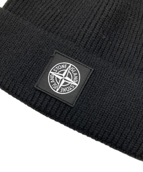 STONE ISLAND（ストーンアイランド）STONE ISLAND (ストーンアイランド) ロゴニットビーニー ブラックの古着・服飾アイテム