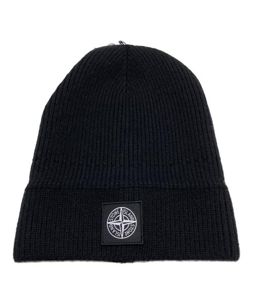 STONE ISLAND（ストーンアイランド）STONE ISLAND (ストーンアイランド) ロゴニットビーニー ブラックの古着・服飾アイテム