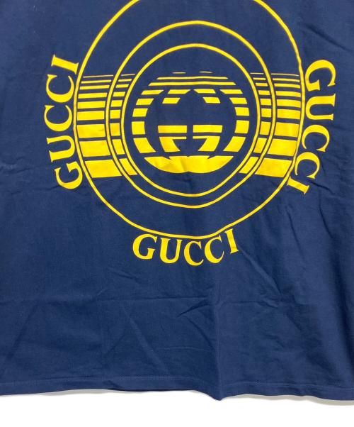 GUCCI（グッチ）GUCCI (グッチ) Disc Print Oversized Tee ネイビー サイズ:Lの古着・服飾アイテム