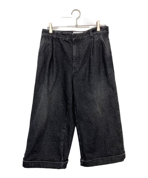 LOEWE（ロエベ）LOEWE (ロエベ) クロップドワイドデニムパンツ ブラック サイズ:46の古着・服飾アイテム
