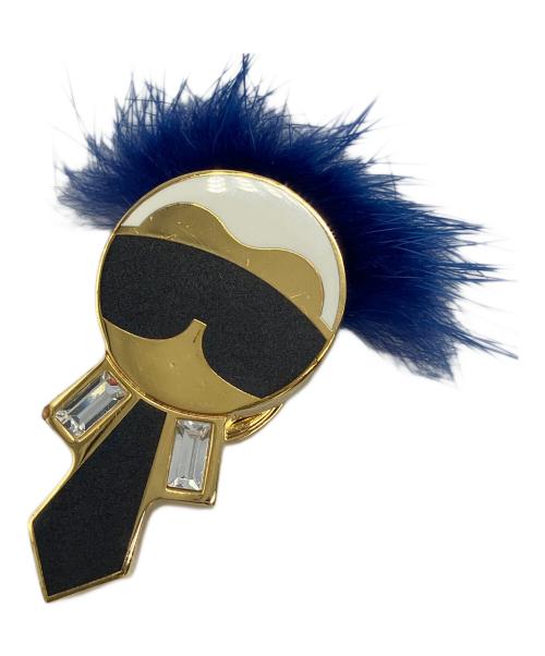 FENDI（フェンディ）FENDI (フェンディ) カールラガーフェルド メタル ミンク ゴールド カフス サイズ:表記なしの古着・服飾アイテム