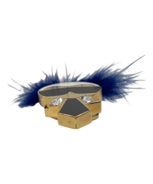 FENDI（フェンディ）FENDI (フェンディ) カールラガーフェルド メタル ミンク ゴールド カフス サイズ:表記なしの古着・服飾アイテム