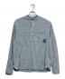 RRL（ダブルアールエル）の古着「リペアリネンコットンポップオーバーシャツ」｜ホワイト×ネイビー