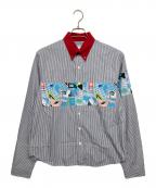 PRADAプラダ）の古着「2018SS COMIC STRIPE L/S SHIRT　長袖シャツ」｜ネイビー×レッド