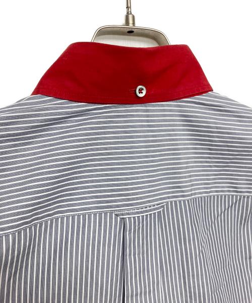 PRADA（プラダ）PRADA (プラダ) 2018SS COMIC STRIPE L/S SHIRT　長袖シャツ ネイビー×レッド サイズ:Lの古着・服飾アイテム