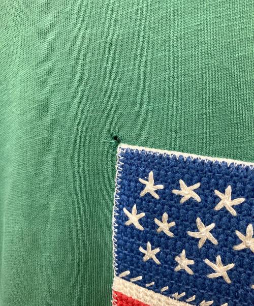 POLO RALPH LAUREN（ポロ・ラルフローレン）POLO RALPH LAUREN (ポロ・ラルフローレン) 星条旗パッチワークスウェット グリーン サイズ:Mの古着・服飾アイテム