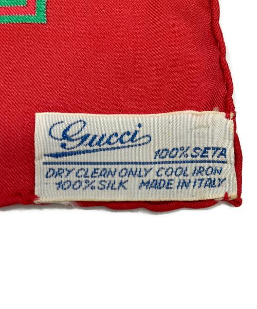 GUCCI（グッチ）GUCCI (グッチ) シルクスカーフ レッドの古着・服飾アイテム