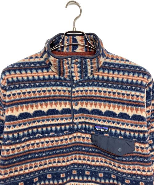 Patagonia（パタゴニア）Patagonia (パタゴニア) ライトウェイトシンチラスナップT プルオーバー アイボリー×ネイビー サイズ:Mの古着・服飾アイテム