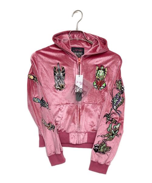 TRAVS（トラビス）TRAVS (トラビス) Ed Hardy (エド ハーディー) ベロアセットアップ ピンク サイズ:Lの古着・服飾アイテム