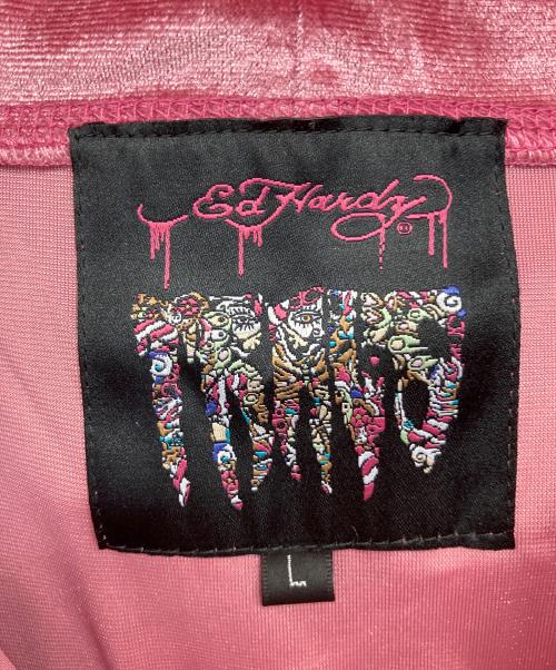 TRAVS（トラビス）TRAVS (トラビス) Ed Hardy (エド ハーディー) ベロアセットアップ ピンク サイズ:Lの古着・服飾アイテム