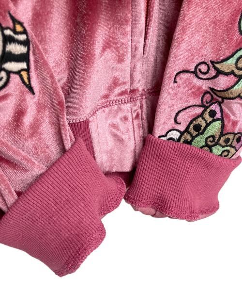 TRAVS（トラビス）TRAVS (トラビス) Ed Hardy (エド ハーディー) ベロアセットアップ ピンク サイズ:Lの古着・服飾アイテム