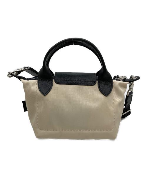 LONGCHAMP（ロンシャン）LONGCHAMP (ロンシャン) 2WAYバッグ ベージュ×ブラックの古着・服飾アイテム