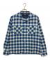 RRL（ダブルアールエル）の古着「オンブレチェック　オープンカラーシャツ」｜ブルー×ホワイト