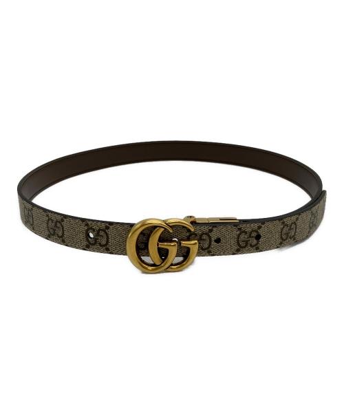 GUCCI（グッチ）GUCCI (グッチ) ダブルGスリムベルト ブラウンの古着・服飾アイテム