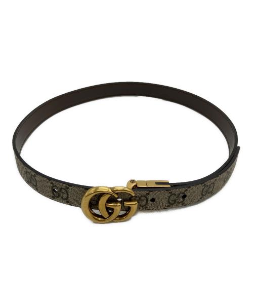 GUCCI（グッチ）GUCCI (グッチ) ダブルGスリムベルト ブラウンの古着・服飾アイテム