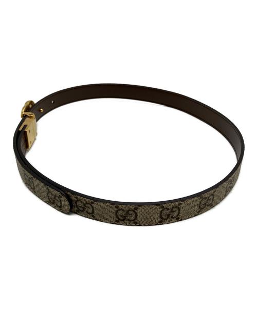 GUCCI（グッチ）GUCCI (グッチ) ダブルGスリムベルト ブラウンの古着・服飾アイテム