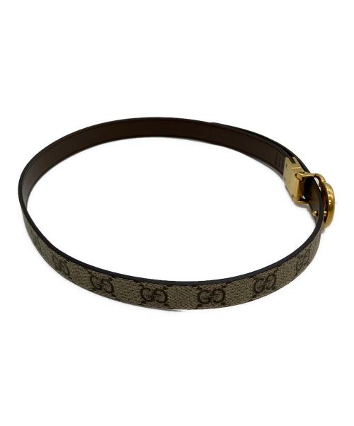 GUCCI（グッチ）GUCCI (グッチ) ダブルGスリムベルト ブラウンの古着・服飾アイテム
