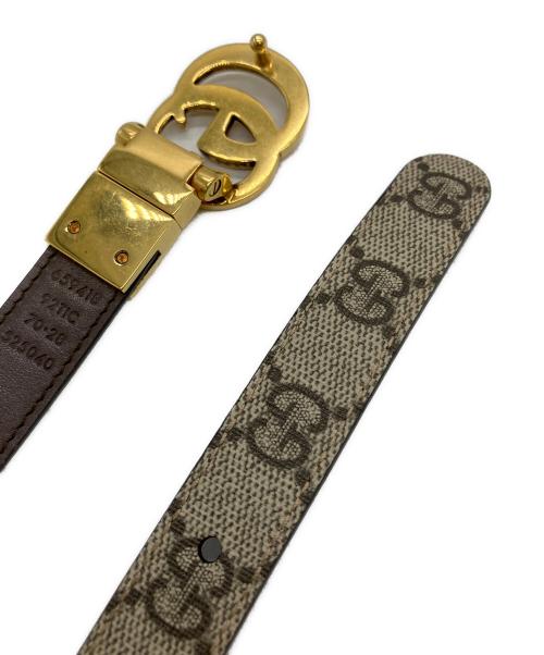 GUCCI（グッチ）GUCCI (グッチ) ダブルGスリムベルト ブラウンの古着・服飾アイテム