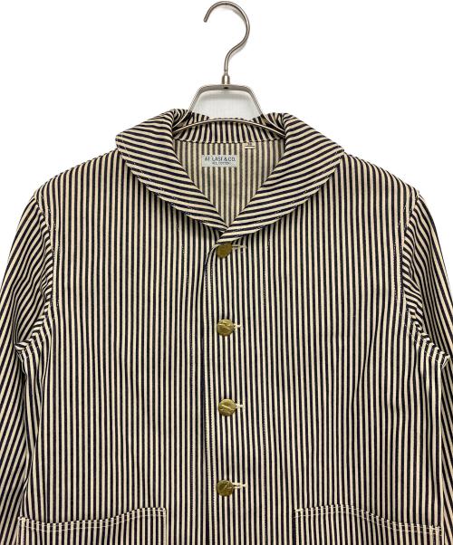 ATLAST & CO（アットラスト）ATLAST & CO (アットラスト) カバーオール ベージュ×ネイビー サイズ:38の古着・服飾アイテム