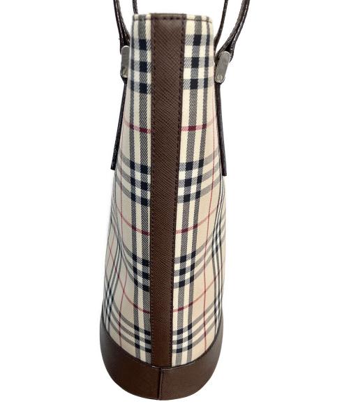 BURBERRY（バーバリー）BURBERRY (バーバリー) ハンドバッグ ベージュ×レッドの古着・服飾アイテム