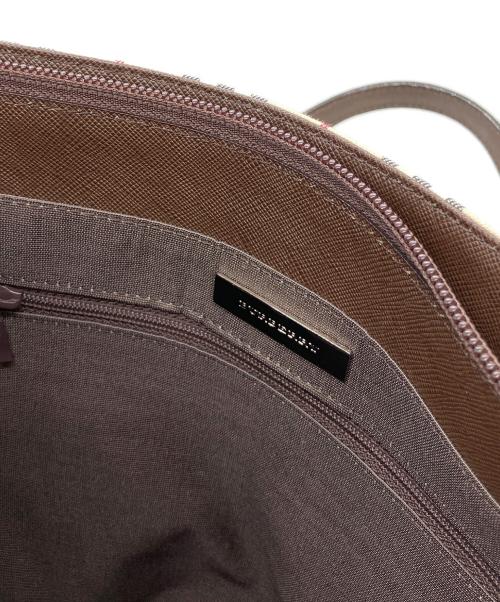 BURBERRY（バーバリー）BURBERRY (バーバリー) ハンドバッグ ベージュ×レッドの古着・服飾アイテム