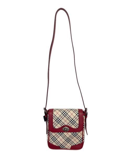 BURBERRY（バーバリー）BURBERRY (バーバリー) ショルダーバッグ ベージュ×レッドの古着・服飾アイテム