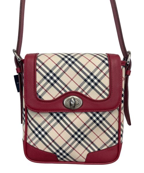 BURBERRY（バーバリー）BURBERRY (バーバリー) ショルダーバッグ ベージュ×レッドの古着・服飾アイテム