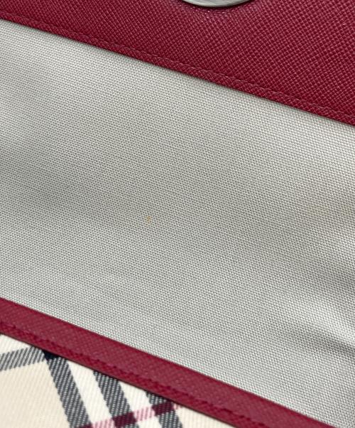 BURBERRY（バーバリー）BURBERRY (バーバリー) ショルダーバッグ ベージュ×レッドの古着・服飾アイテム