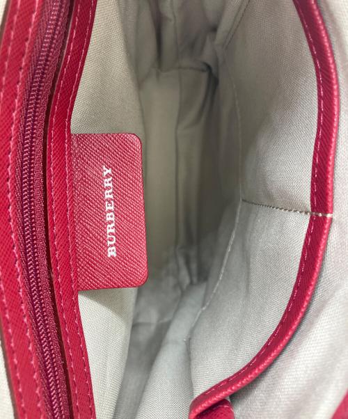 BURBERRY（バーバリー）BURBERRY (バーバリー) ショルダーバッグ ベージュ×レッドの古着・服飾アイテム