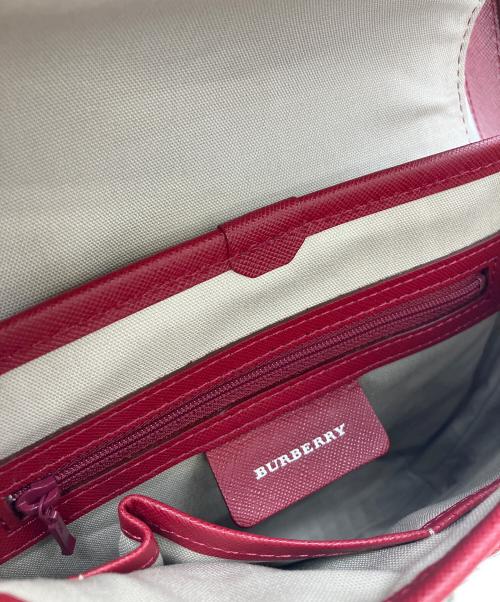 BURBERRY（バーバリー）BURBERRY (バーバリー) ショルダーバッグ ベージュ×レッドの古着・服飾アイテム