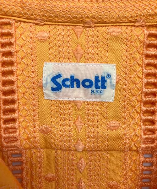 Schott（ショット）Schott (ショット) 半袖シャツ オレンジ サイズ:XLの古着・服飾アイテム