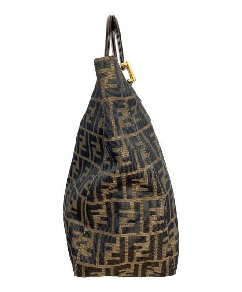 FENDI（フェンディ）FENDI (フェンディ) ズッカ トートバッグ ブラック×ベージュの古着・服飾アイテム
