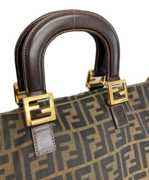 FENDI（フェンディ）FENDI (フェンディ) ズッカ トートバッグ ブラック×ベージュの古着・服飾アイテム