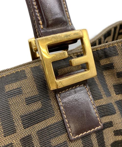 FENDI（フェンディ）FENDI (フェンディ) ズッカ トートバッグ ブラック×ベージュの古着・服飾アイテム