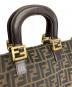 中古・古着 FENDI (フェンディ) ズッカ トートバッグ ブラック×ベージュ：110000円