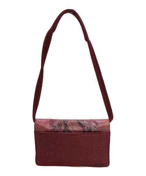 MIU MIU（ミュウミュウ）MIU MIU (ミュウミュウ) CROSS BODY PYTHON BAG 1999 FW レッドの古着・服飾アイテム